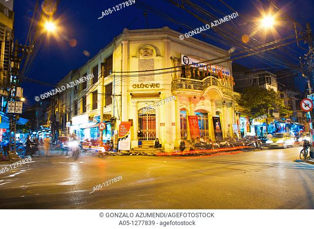 Nha hat Chuong Vang or Golden Bell theatre. Vietnamese traditional theater.  Old City Hanoi Vietnam