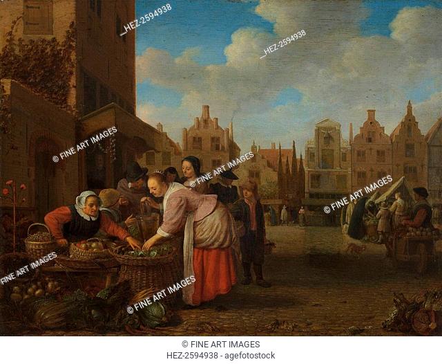 View of the Great Market in Rotterdam, 1654. Found in the collection of the Museum Boijmans Van Beuningen, Rotterdam