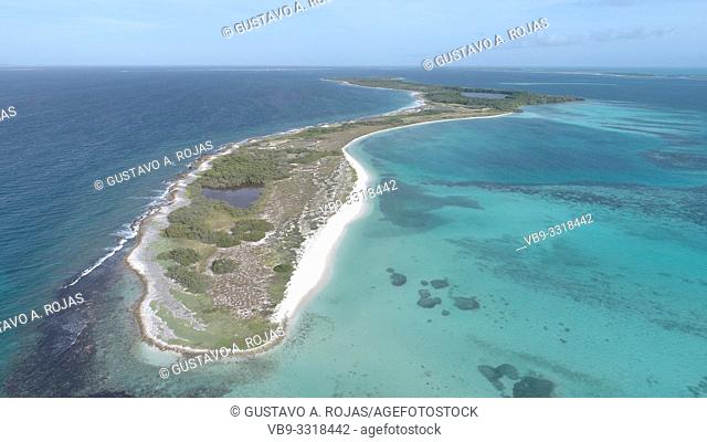Espenky Tropical Island Surrounded by crystal clear waters and beautiful beaches of fine white sand. World location Venezuela Los Roques National Park