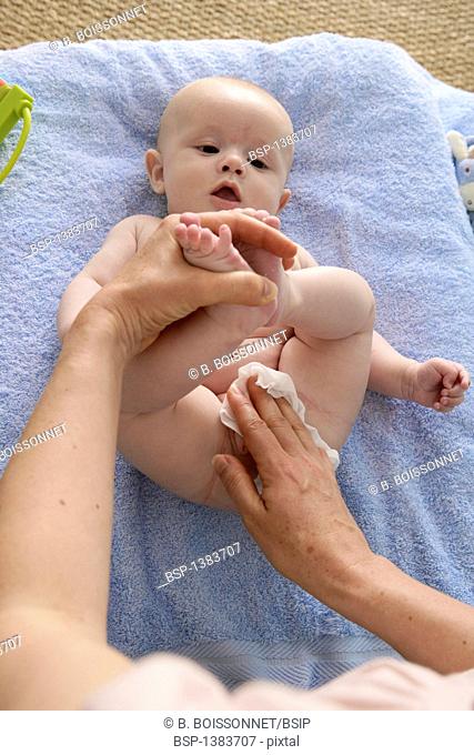 INFANT HYGIENE Models. 3-month-old baby boy