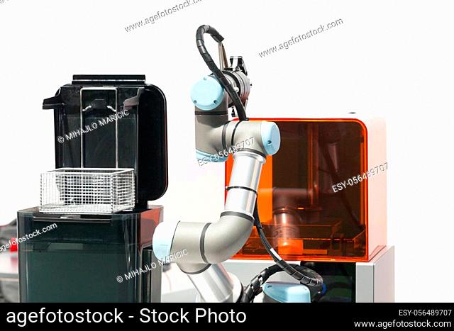 Industrial pick and place, insertion, quality testing or machine tending robotic arm