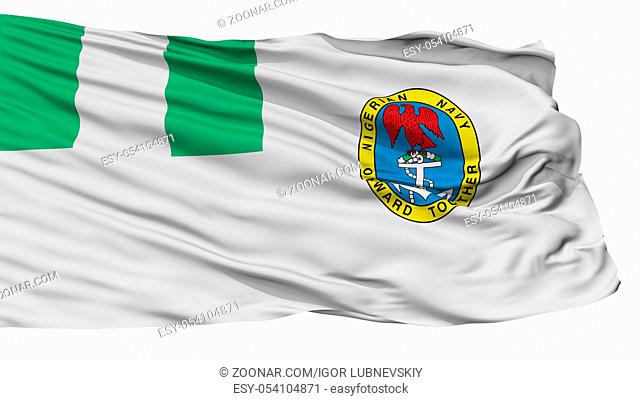 Nigeria Naval Ensign Flag, Isolated On White Background