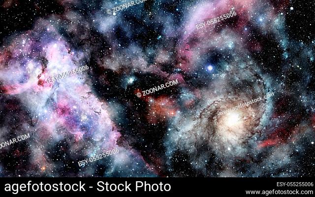 Nebula and galaxy. Majestic colorful background. Design of color clouds. Elements of this image furnished by NASA