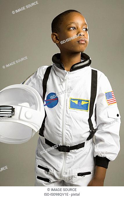 Boy in astronaut costume