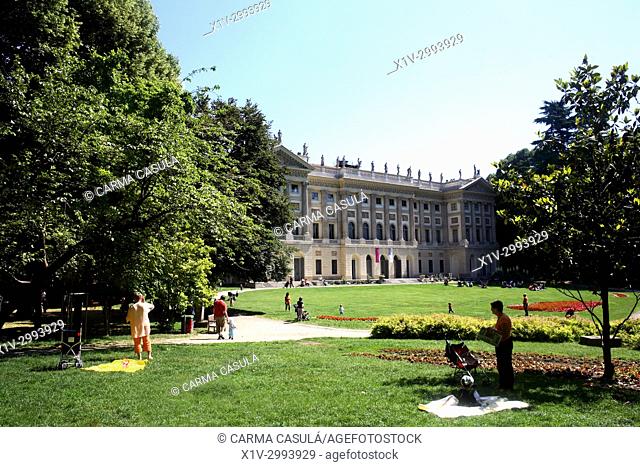 Gardens of Villa Reale, Galleria d'Arte Moderna or Modern Art Gallery. Milan, Italy. Close to Giardini Pubblici