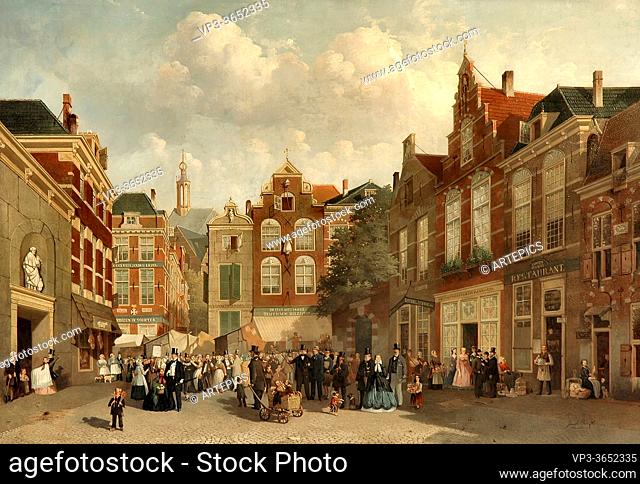 Bles Joseph - Kermis Op De Grote Markt in Den Haag - Dutch School - 19th Century