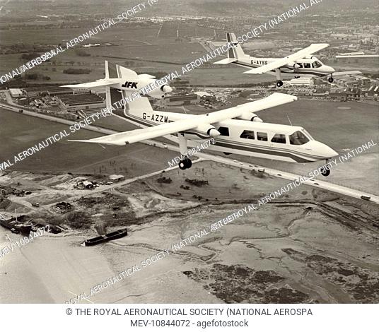 Britten-Norman BN2A MkIII Trislander, G-AZZM, and Islander, G-AYSS, both of JFA