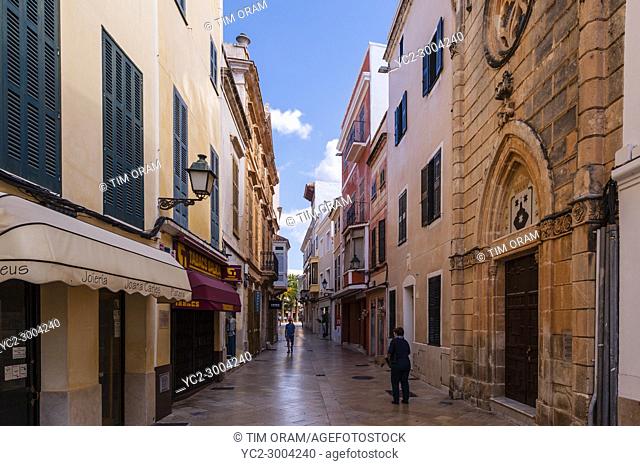 Back streets in Ciutadella de Menorca , Menorca , Balearic Islands , Spain