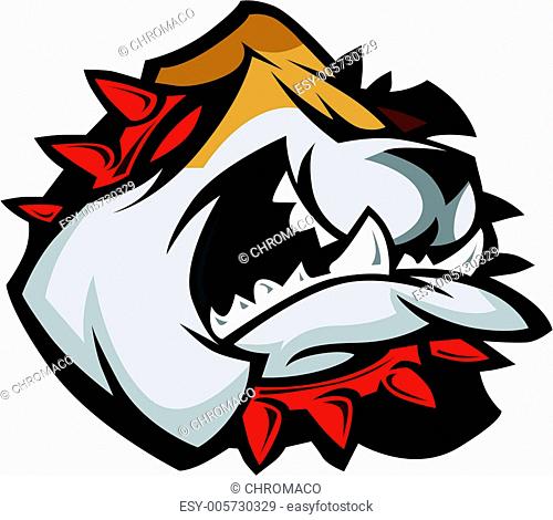 Mascot Bulldog with Collar Vector Illustration