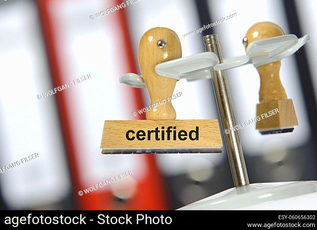 certified printed on rubber stamp