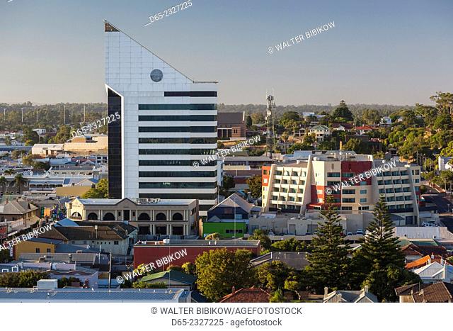Australia, Western Australia, Bunbury, elevated town view from Marlston Hill, dawn