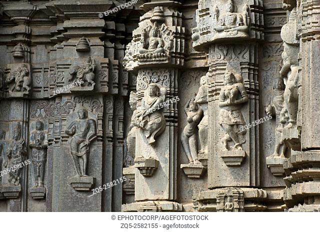 Carved exterior view of Kopeshwar temple, Khidrapur, Maharashtra, India