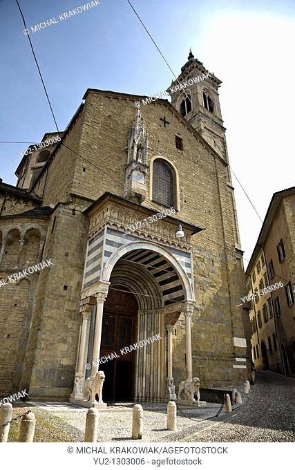 Back of The Basilica of Santa Maria Maggiore in Bergamo, Italy