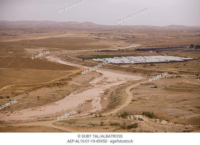 Aerial photograph of the bedouin villages in the Negev desert