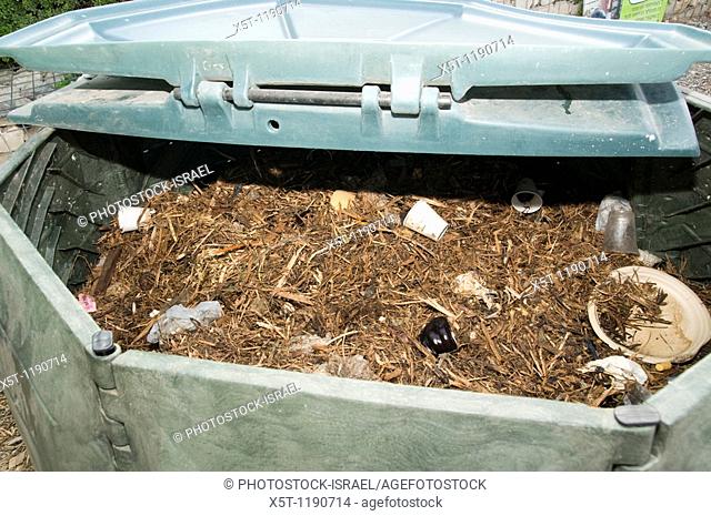 Compost bin  Domestic waste decomposes over time to be recycled as compost