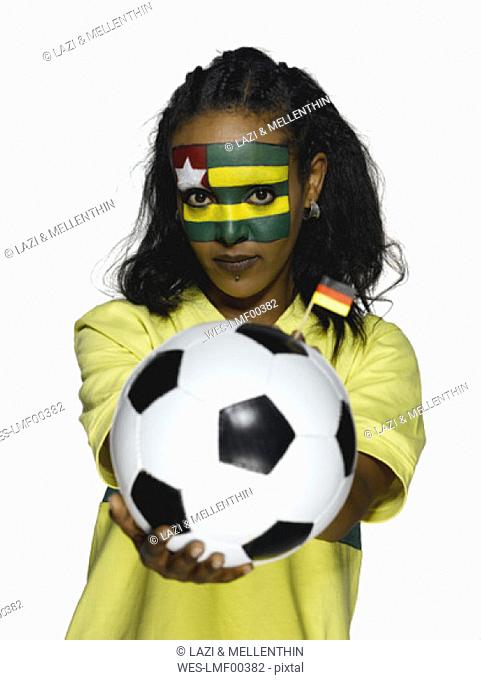 Female soccer fan from Togo