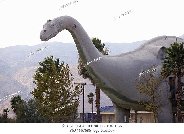 Giant concrete dinosaur statue in Southern California