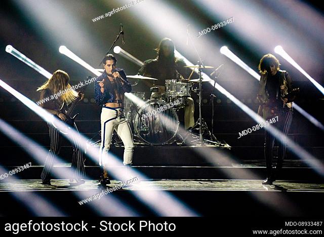 The Maneskin during the X-Factor Final at the Mediolanum Forum. Milan (Italy), December 9th, 2021