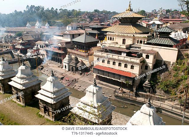 view of the Hindu temple of Pashupatinath in Kathmandu, Nepal