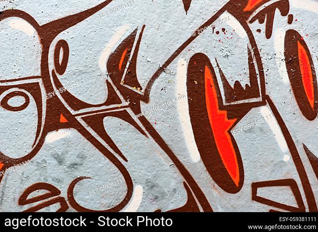 Detail of graffiti wall of an apartment house - Background - Texture