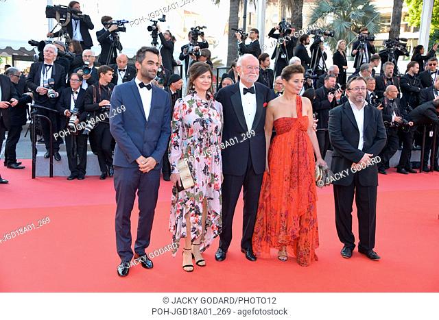 Nicolas Seydoux (centre) with his daughter Sidonie Dumas (right) Arriving on the red carpet for the film 'Cafarnaúm' (Capernaum) 71st Cannes Film Festival May...