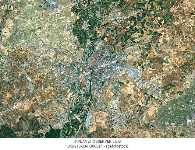 Colour satellite image of Seville, Spain. Image taken on August 28, 2014 with Landsat 8 data