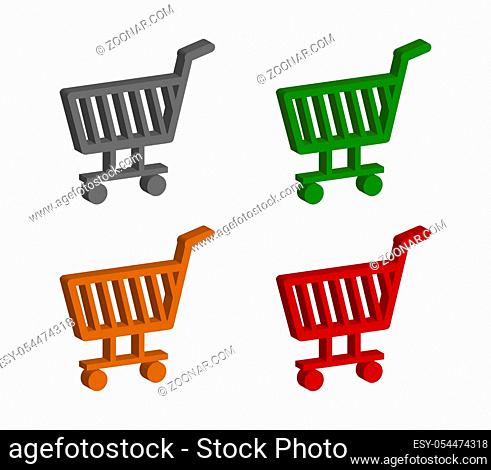 shopping cart icon illustrated in vector on white background