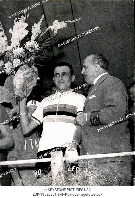 Sep. 01, 1958 - Italian Baldini wins World's road cycling championship: The Italian Baldini won the world's road cycling championship et reims yesterday