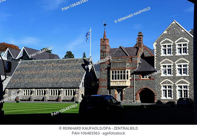Christ-s College (historical private school for boys) in New Christendom Christchurch, recorded in April 2018 | usage worldwide