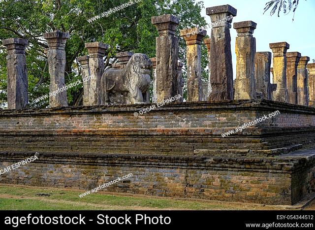 Royal Council Chamber of the Nissanka Malla Palace in Polonnaruwa, Sri Lanka