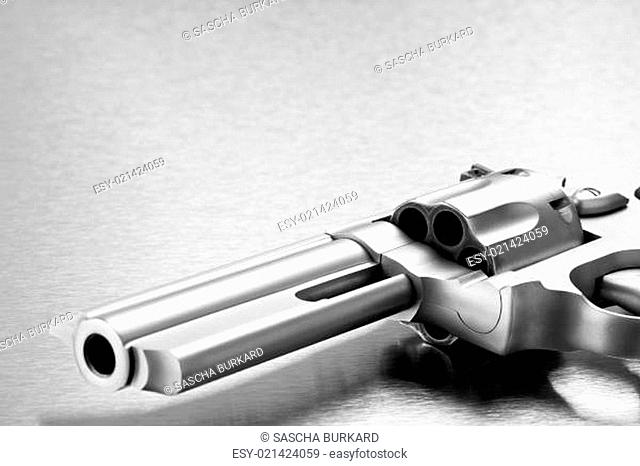 gun on metal - modern revolver