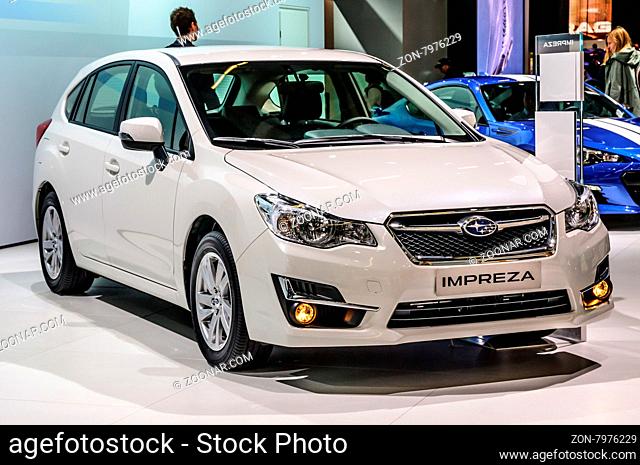 FRANKFURT - SEPT 2015: Subaru Impreza presented at IAA International Motor Show on September 20, 2015 in Frankfurt, Germany