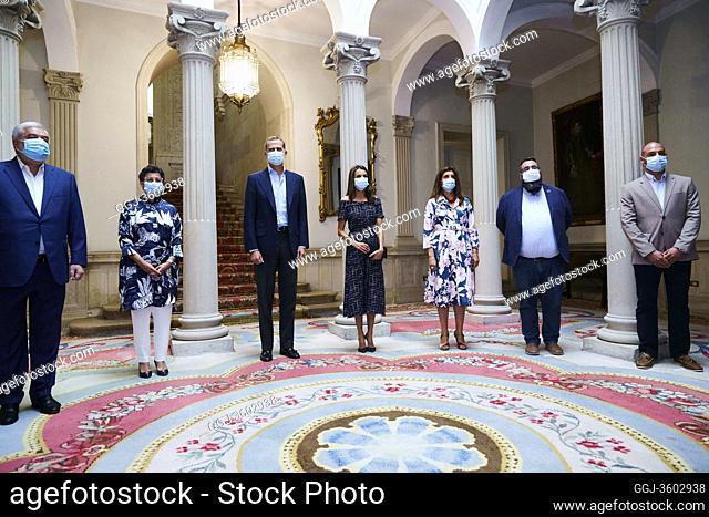 King Felipe VI of Spain, Queen Letizia of Spain attends Cooperator's Day Commemorative event at Viana Palace on September 8, 2020 in Madrid, Spain