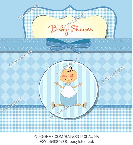romantic baby boy shower card
