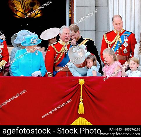 Queen Elizabeth II, Prince William and Prince George and Princess Charlotte, Prince Harry and Meghan Markle, Prince Charles, Prince of Wales and Camilla
