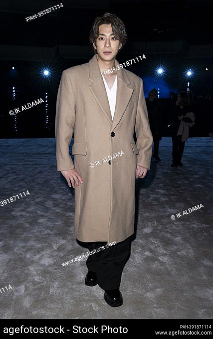 Shohei Miura attends AMI Alexandre Mattiussi Fall/Winter 2023-24 Runway during Paris Fashion Week Menswear on January 2023 - Paris, France 19/01/2023