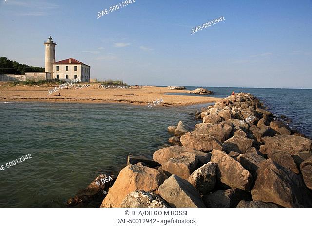 Italy - Veneto Region - Venice Province - Bibione. Lighthouse at Punta Tagliamento
