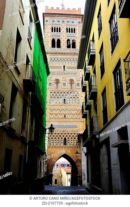 Tower of Salvador, mudéjar architecture, XIV century, Teruel, Spain