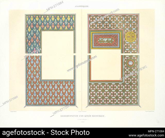 Arabesques: ornamentation of a Moorish Qoran (18th century): 4 & 14. Prisse d'Avennes (1807-1879) (Author) Prisse d'Avennes (1807-1879) (Artist) Daumont...