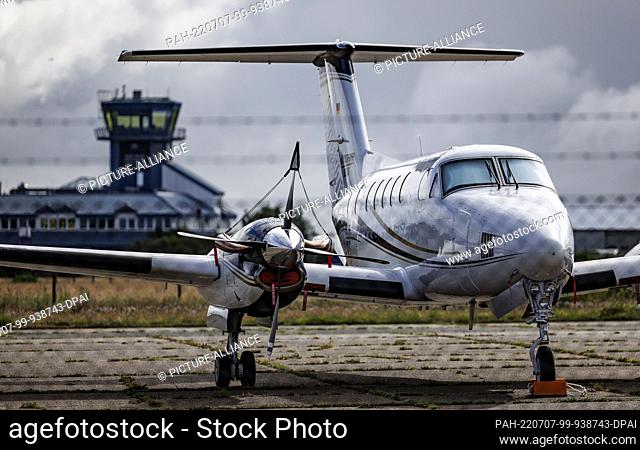 07 July 2022, Schleswig-Holstein, Tinnum: A private plane is parked at the airport on Sylt. Finance Minister Lindner (FDP) is reportedly getting married on Sylt...