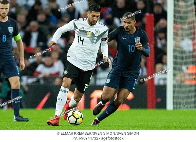 Emre CAN (li., GER) versus Ruben LOFTUS-CHEEK (ENG), Aktion, duels, Fussball Laenderspiel, Freundschaftsspiel, England (ENG) - Germany (GER) 0:0, am 10