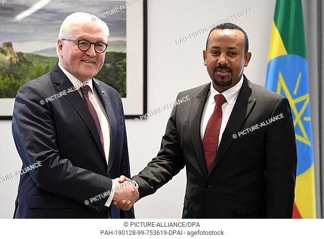 28 January 2019, Ethiopia, Addis Abeba: President Frank-Walter Steinmeier (l) meets Abiy Ahmed Ali, Prime Minister of the Democratic Federal Republic of...