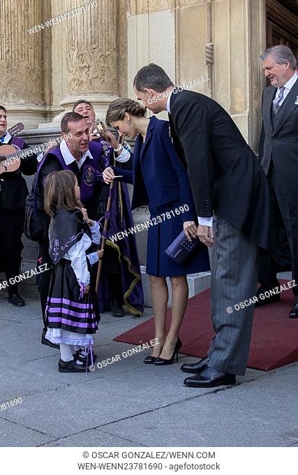 King Felipe VI and Queen Letizia of Spain attend the 2015 Miguel de Cervantes award ceremony at Alcala de Henares University Featuring: Queen Letizia of Spain