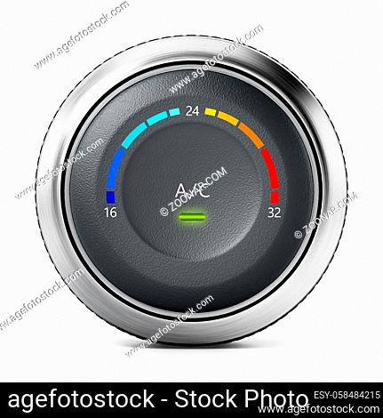 AC button of a modern car isolated on white background. 3D illustration