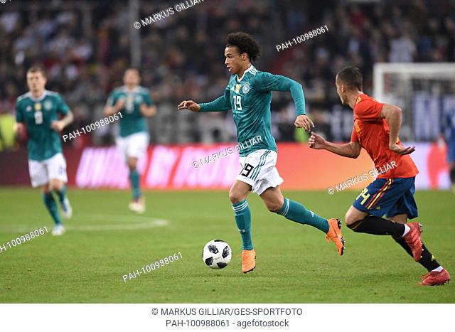 Leroy Sane (M) (Germany) versus Lucas Vazquez (R) (Spanien) ..GES/ Fussball/ Freundschaftsspiel: Germany - Spanien, 23.03.2018