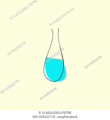 normal vase with water on beige background