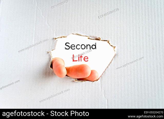 Second life note in business man hand
