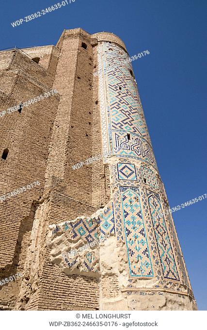 Part of entrance to Ak Serai Palace, also known as Ak Sarai, Ak Saray and White Palace, Shakhrisabz, Uzbekistan