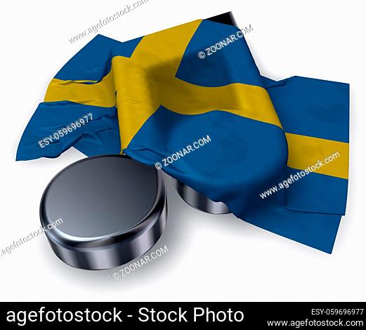 musiknote und flagge von schweden - 3d illustration