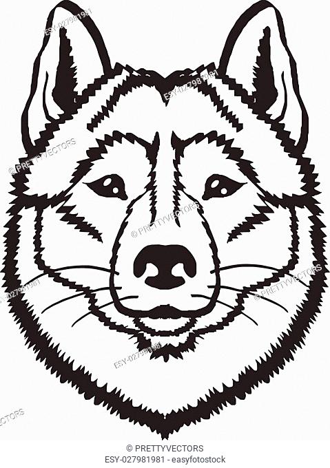 Husky dog vector black icon logo illustration